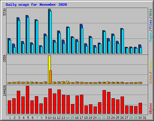 Daily usage for November 2020
