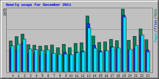 Hourly usage for December 2011