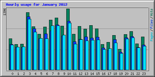 Hourly usage for January 2012