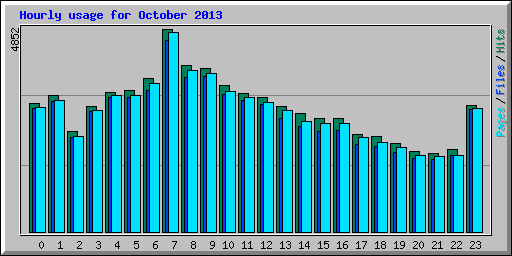 Hourly usage for October 2013