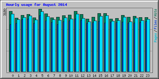 Hourly usage for August 2014