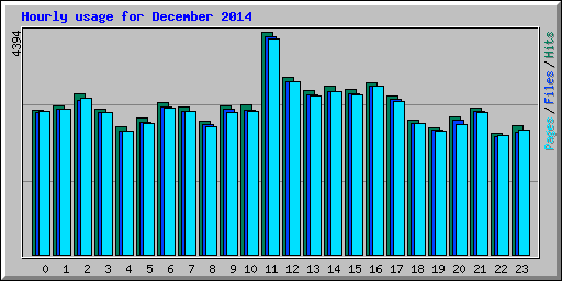 Hourly usage for December 2014