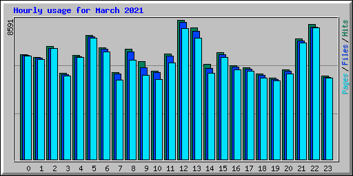 Hourly usage for March 2021